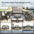 thumbnail image 5 of Giantfurnni Outdoor Patio Ottomans Set of 2, All Weather Rattan Wicker Footstool Footrest Seat with Removable Cushions, 5 of 6