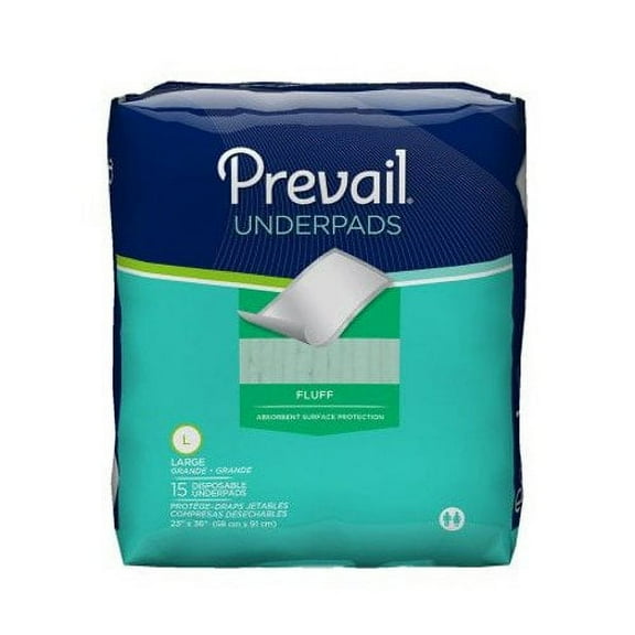 Prevail Fluff Underpad - Large, Printed Bag 10 bags of 15 (150 ct.)