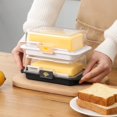 thumbnail image 1 of Kadlawus 2Pcs Butter Storage Box for Kitchen, Plastic Cheese Cutter Container, Divided Food Organizer for Refrigerator, Lid Box for Cheese, Butter, Vegetables, 1 of 9