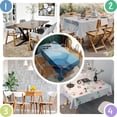 thumbnail image 5 of Blue Gold Marble Pattern Rectangle Tablecloth 60"x120",Waterproof Polyester Rectangle Table Cloth, Wipeable Spillproof Polyester Tablecloth for Dining, Camping, Indoor and Outdoor, 5 of 6