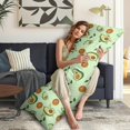 thumbnail image 5 of Avocado Illustration Body Pillow Cover 20x54 - Artistic Kawaii Fruit Design Long Pillowcase with Hidden Zipper, Soft Stretchy Machine Washable Pillow Slipcover for Bed & Sofa, 5 of 7