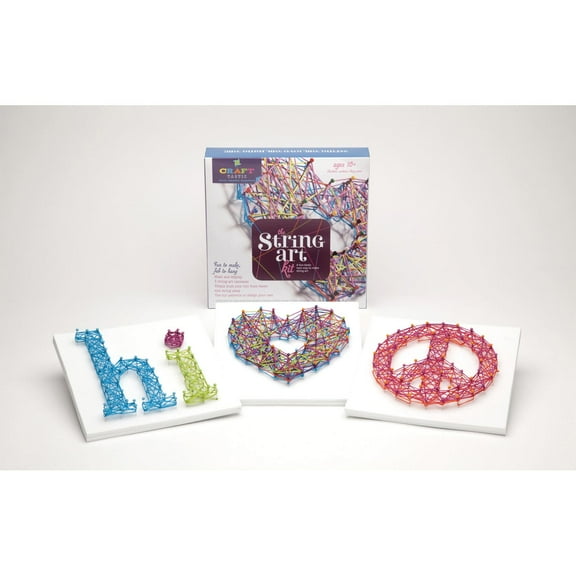 Craft-Tastic String Art Kit Includes 3 Canvases, 1 Kit