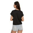 thumbnail image 3 of Womens Summer Cap Sleeve Crewneck Crop Tops Casual Loose Striped T-Shirts Basic Tees, 3 of 6
