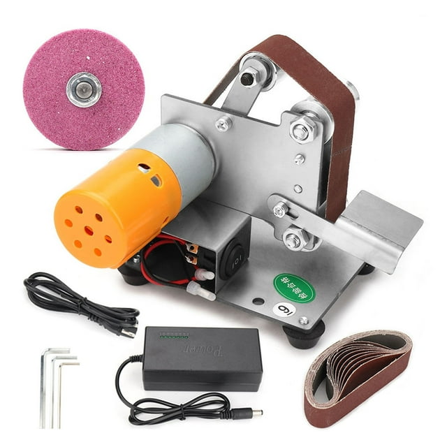 Multifunctional Grinder Mini Electric Belt Sander DIY Polishing Grinding Machine Cutter Edges Sharpener ,High Dust Collection Efficiency