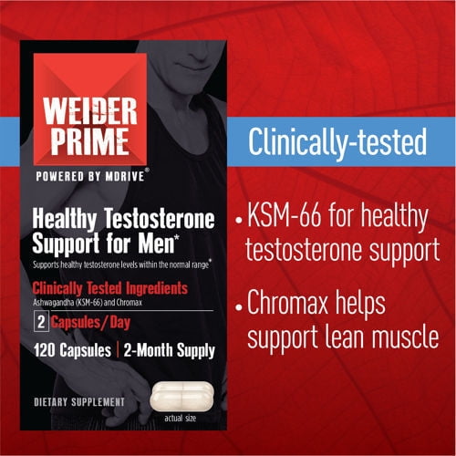 Weider Prime Testosterone Support, 120 Capsules