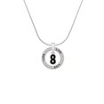 thumbnail image 2 of Delight Jewelry Silvertone Black Number - 8 Live Ring Charm Necklace, 18", 2 of 4