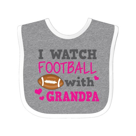

Inktastic I Watch Football with My Grandpa Gift Baby Girl Bib