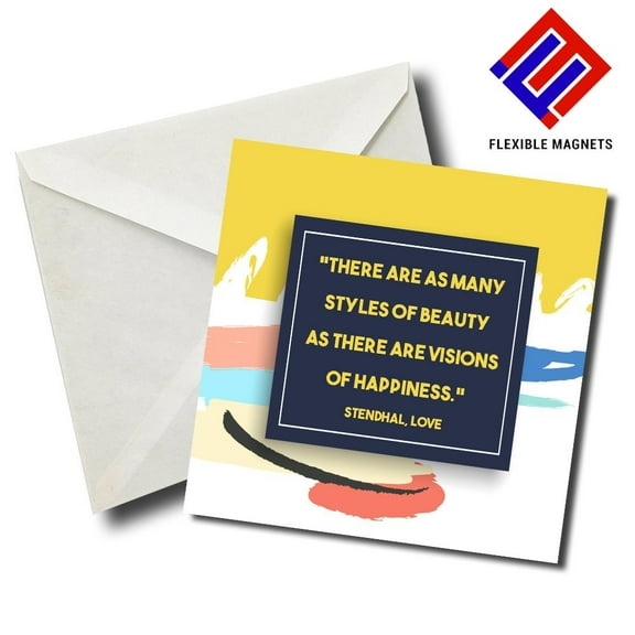 Stendhal, Love Inspirational Quote Magnet for refrigerator. Great Gift! By Flexible Magnets