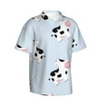 thumbnail image 2 of Easygdp Cute Farm Cow Men'S Summer Casual Short Sleeve,Short Sleeve Button-Down Shirt, Lapel Loose Breathable Hawaiian Short Sleeve - X-Large, 2 of 9