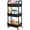 3-Tier, variant on 3 Tier Rolling Cart Organizer, Plastic Storage Cart with Lockable Wheels & Reinforced Handle, Lightweight Utility Cart for Nursery, Kitchen, Bathroom, Room, Black