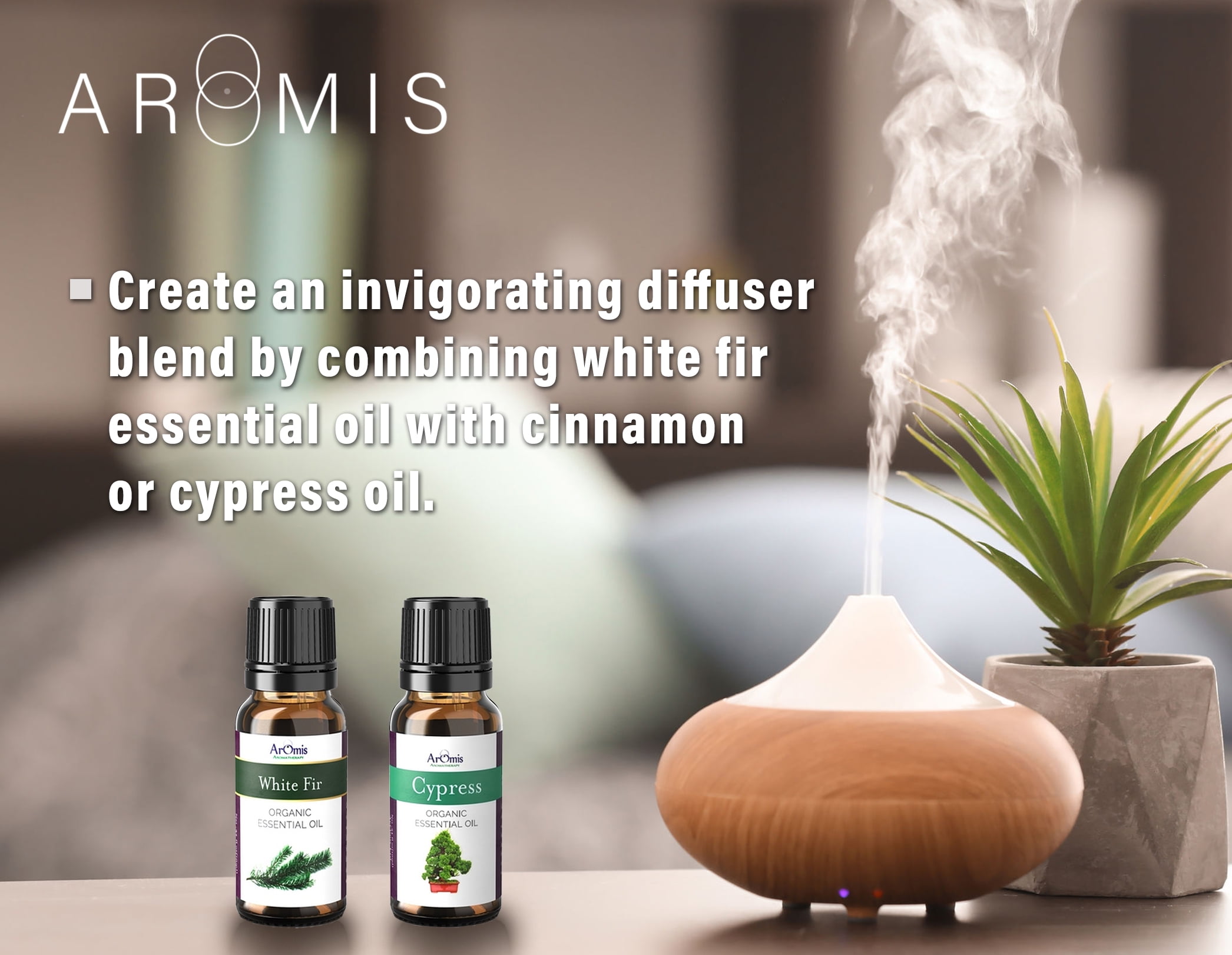 ArOmis Organic White Fir Essential Oil - USDA Certified - 100% Pure Therapeutic Grade - 10ml (.34 fl oz), Premium, Undiluted, Oils for Aromatherapy Diffuser