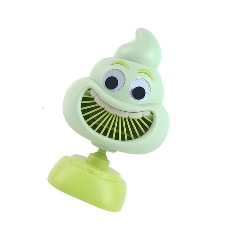 ANXPTIME Creative Novelty Handheld Fan Poop Shape Portable Desktop Fan Plastic Design