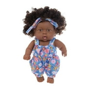8inch Girl Cute Kids Toy Black African American Reborn Baby Doll Lifelike Vinyl