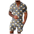 thumbnail image 2 of WILLBEST Traje Informal Corto para Hombre Oktoberfest de Verano A La Moda, con Solapa y Manga Corta, Transpirable, Cómodo y con Estampado de Taza., 2 of 5
