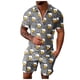 thumbnail image 2 of WILLBEST Traje Informal Corto para Hombre Oktoberfest de Verano A La Moda, con Solapa y Manga Corta, Transpirable, Cómodo y con Estampado de Taza., 2 of 5