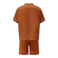 thumbnail image 4 of AIGUR Summer Family Matching Pajamas Solid Color Short Sleeves Shirt and Elastic Shorts for Loungewear Soft Sleepwear, 4 of 11