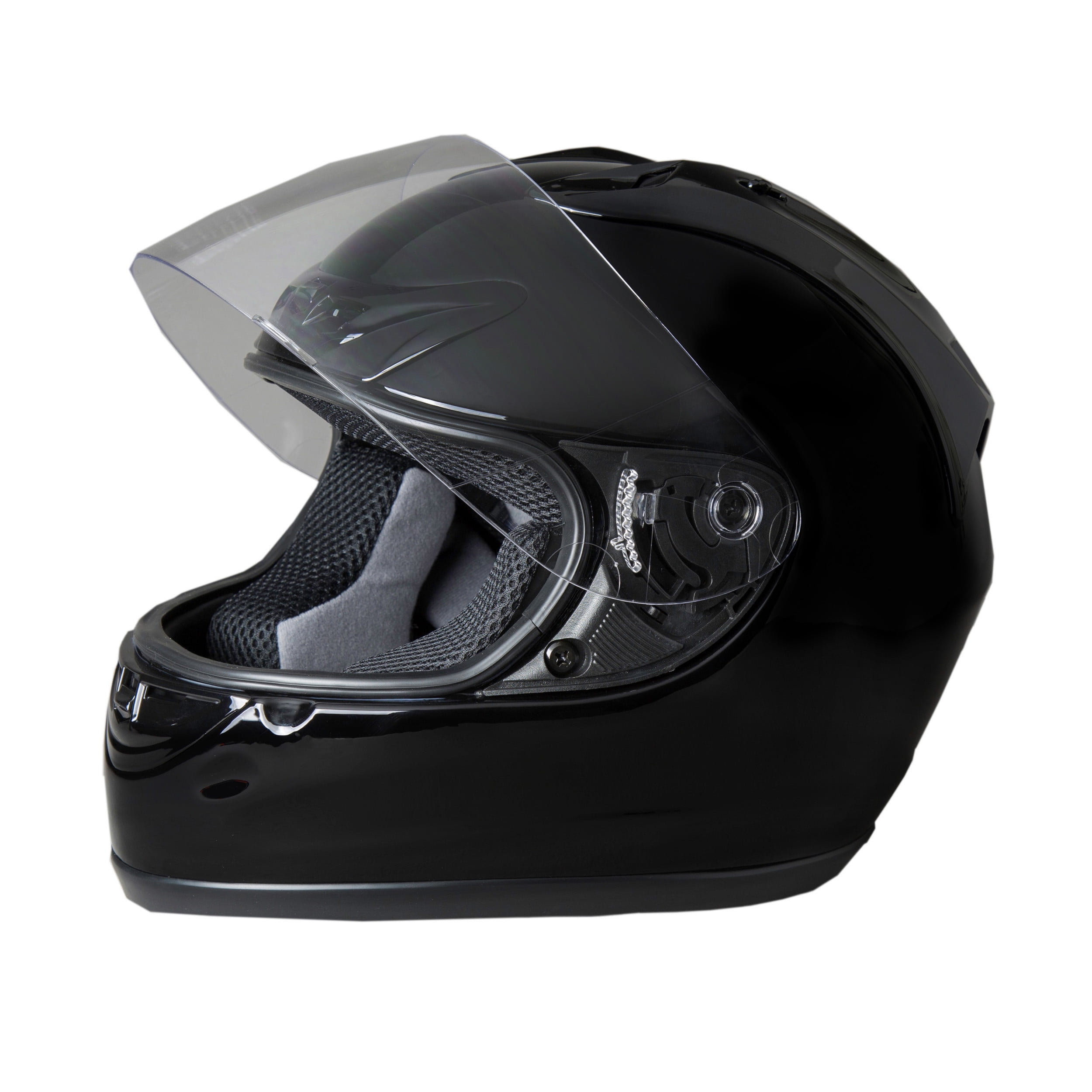 Adult Gloss Black 1//2 Motorcycle Helmet