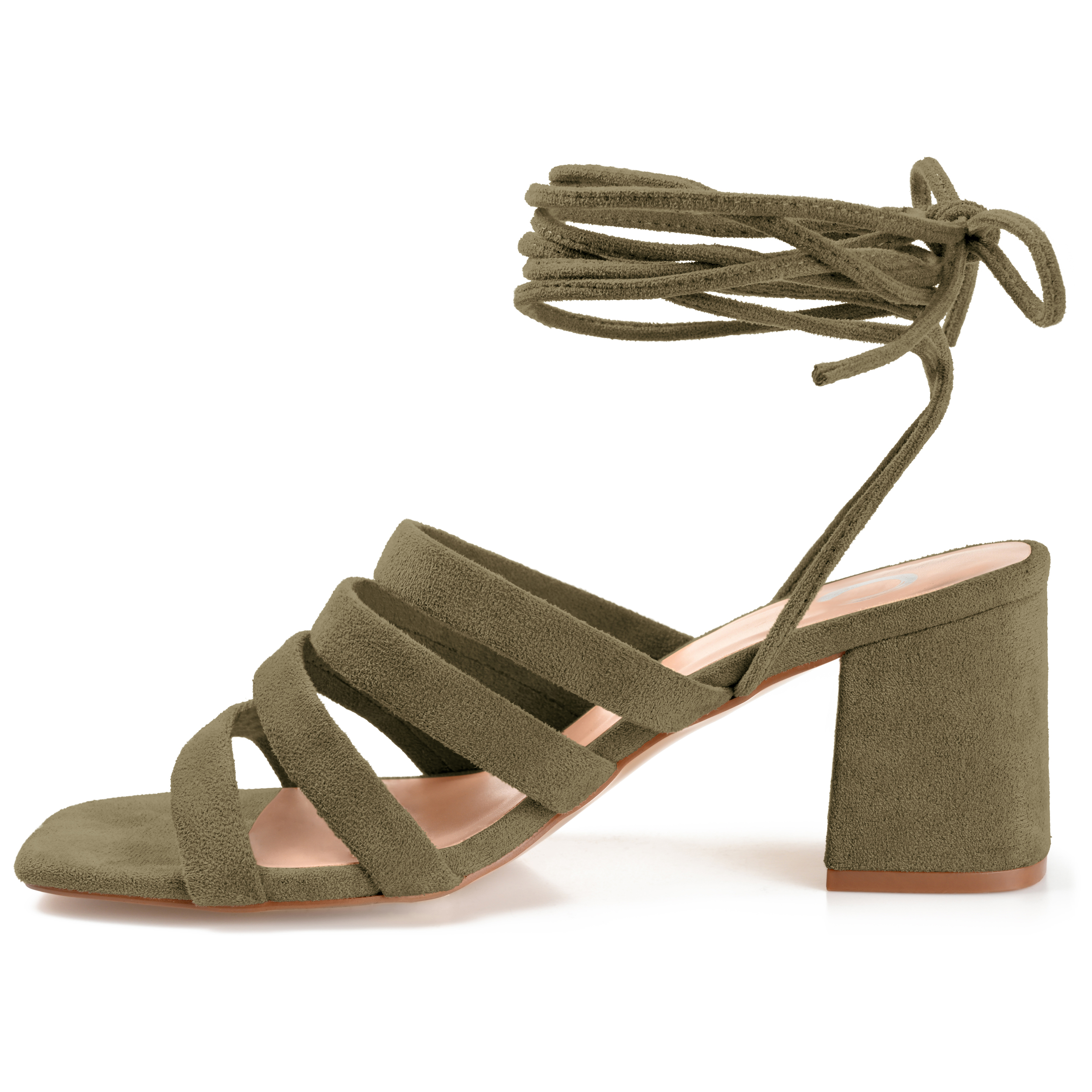 Journee Womens Sevyn Open Square Toe Block Heel Sandals