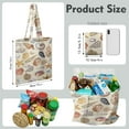thumbnail image 2 of Boho Seashell Canvas Tote Bag – Watercolor Ocean Shell and Coral Reef Design – Nautical Beach Tote for Coastal and Mermaid Fantasy Lovers, 2 of 7