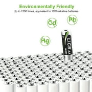 LiCB AA Rechargeable Batteries, 2800mAh High Capacity 1.2V NiMH Double A Battery, Pack of 8