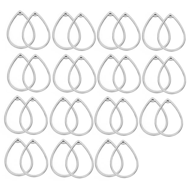 Macrame Earring, 30pcs DIY Geometric Drop-Shaped Earring Connectors Geometric Pendant Connector Hollow For Bracelets For Necklaces For Earrings