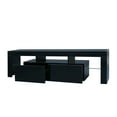 thumbnail image 5 of Bellemave TV Stand with LED Lights for 70 Inch, TV Table with 2 Storage, TV Console with Open Shelves, TV Cabinet for Living Room, Bedroom(Black), 5 of 10