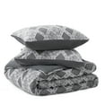 thumbnail image 6 of Peace Nest All Season Warmth Clipped Microfiber Comforter Set, Gray, King, 6 of 6