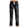 thumbnail image 2 of Women's Comfy Pajama Pants with Red Bow Print, Soft Lounge Sleepwear, Elastic Waist, Relaxed Fit, White, Size Options, 2 of 6