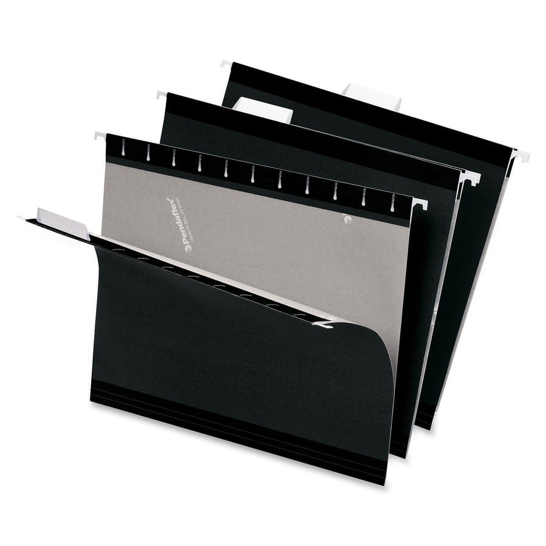 Pendaflex 04153 1/5 BLA 1/5-Cut Tabs Colored Reinforced Hanging Legal Folders - Black (25/Box)