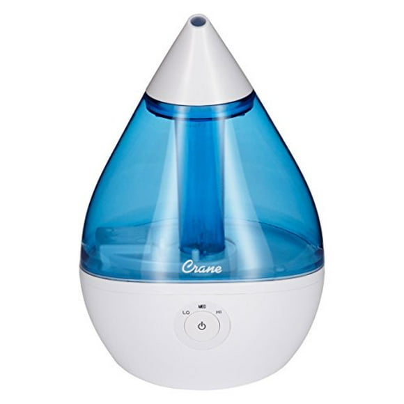 Crane Filter-Free Droplet, Cool Mist Humidifier, Blue and White