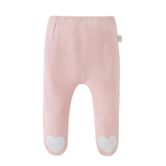 Usaibhir Newborn Infant Baby Kids Cotton High Waist Footed Pants For Boys and Girls Mosquito Repelling Casual Leggings with Feet 0-18M