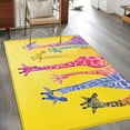thumbnail image 4 of Area Rug for Living Room, Colorful Giraffe Non-Slip Indoor Large Carpet for Bedroom/Dining Room, Watercolor Cute Cartoon Yellow Washable Low-Profile Rectangle Floor Mat Runner Rugs - 2.7 x 5 Ft, 4 of 7