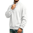 thumbnail image 5 of Sweatshirt for Men Quarter Zip Stand Collar Pullover Long Sleeve Relaxed Fit Casual Tops, 2XL, 5 of 8