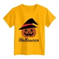 thumbnail image 4 of CMSHTD Halloween Shirts for Kids Boys Short Sleeve Fall, Toddler Boys Children Tops Cute T-Shirts, Yellow Size 9-10 Years, 4 of 4