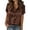 *Brown, variant on VBVC Women's Satin Button Down Blouse,Collared V-Neck Work Shirt For Women, Ladies' Short Sleeve Dressy Top With Pocket,Black,S-3XL