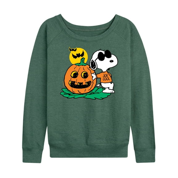 Peanuts - Joe Cool Pumpkin - Women's Lightweight French Terry Long Sleeve Shirt