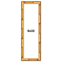 6x22 Frame Gold Bamboo Solid Wood Picture Frame | 1 Inch Moulding Width | Interior Frame Depth 0.75