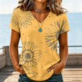 thumbnail image 2 of Sewkxo Womens Summer Tops Short Sleeve Basic Casual V Neck T Shirts Trendy Fashion 2026 Top,Yellow XL, 2 of 5