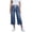 Blue, variant on larppty Capris Jeans for Women Trendy Wide Leg Capri Pants High Waisted Pull On Elastic Waist Summer Stretch Denim Jeans (Dark Blue, M)