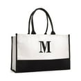 thumbnail image 2 of Weddingstar Modern Initial Colorblock Tote, 2 of 4