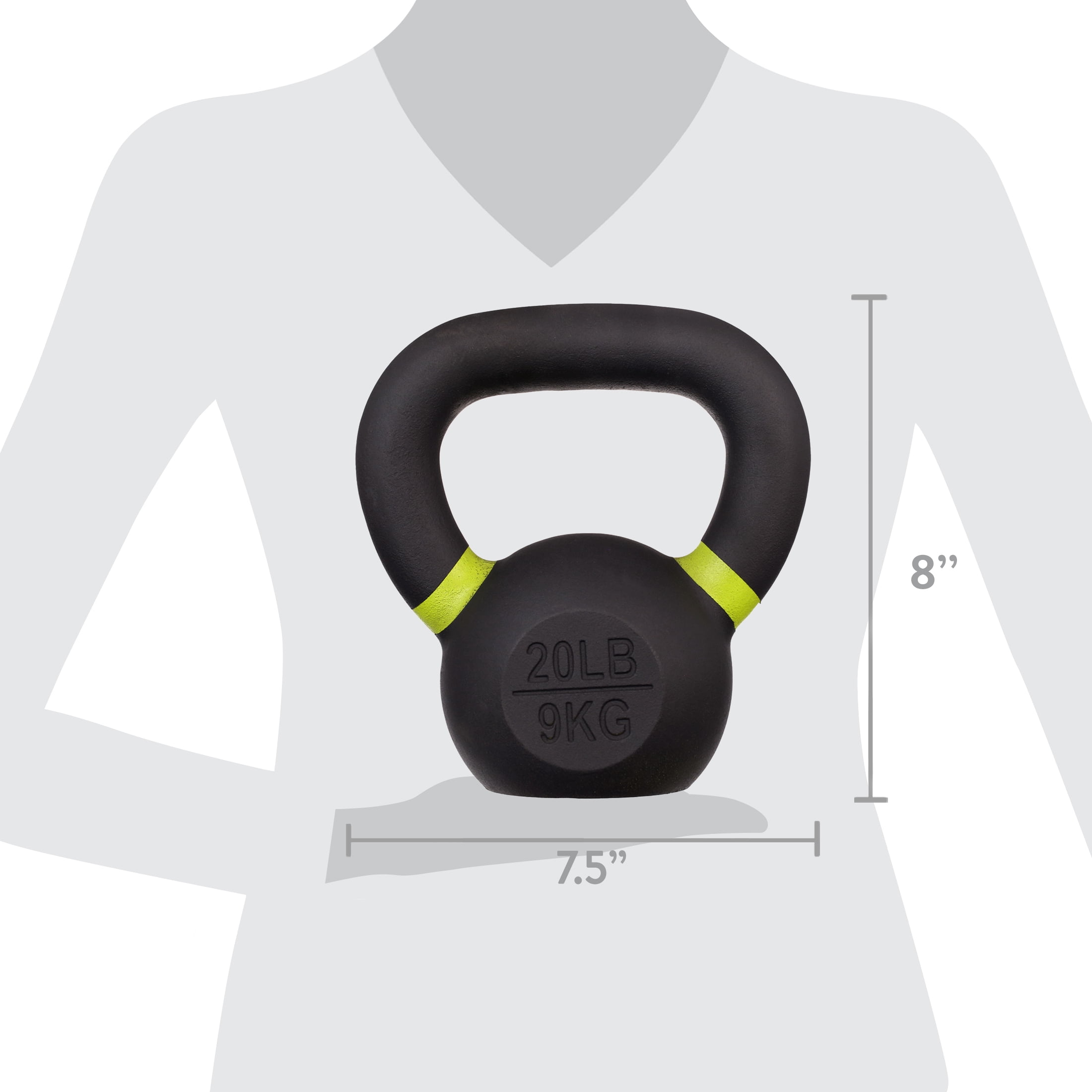 BalanceFrom Cast Iron Kettlebell, Single, 20 lbs