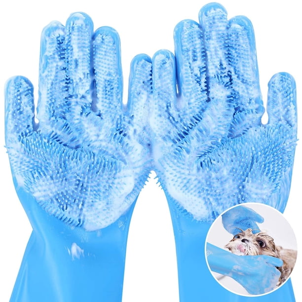 Guantes de aseo para mascotas Pecute resistentes al calor para perros y gatos