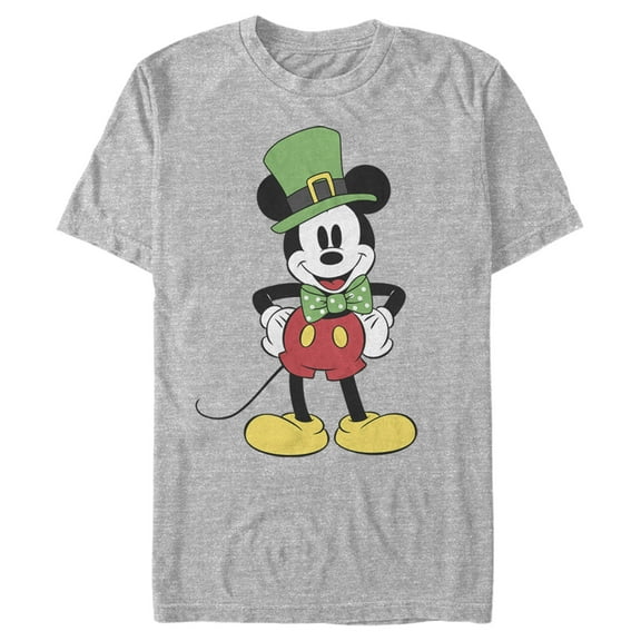 Men's Mickey & Friends St. Patrick's Day Retro Portrait Graphic Tee Athletic Heather 2X Large
