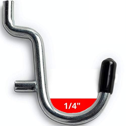 Extra Thick 1 4 Metal J Hooks For Pegboard 60 Pcs 1 4 Pegboard Attachments Peg Board Accessories That Don T Fall Out Of The Board Walmart Com