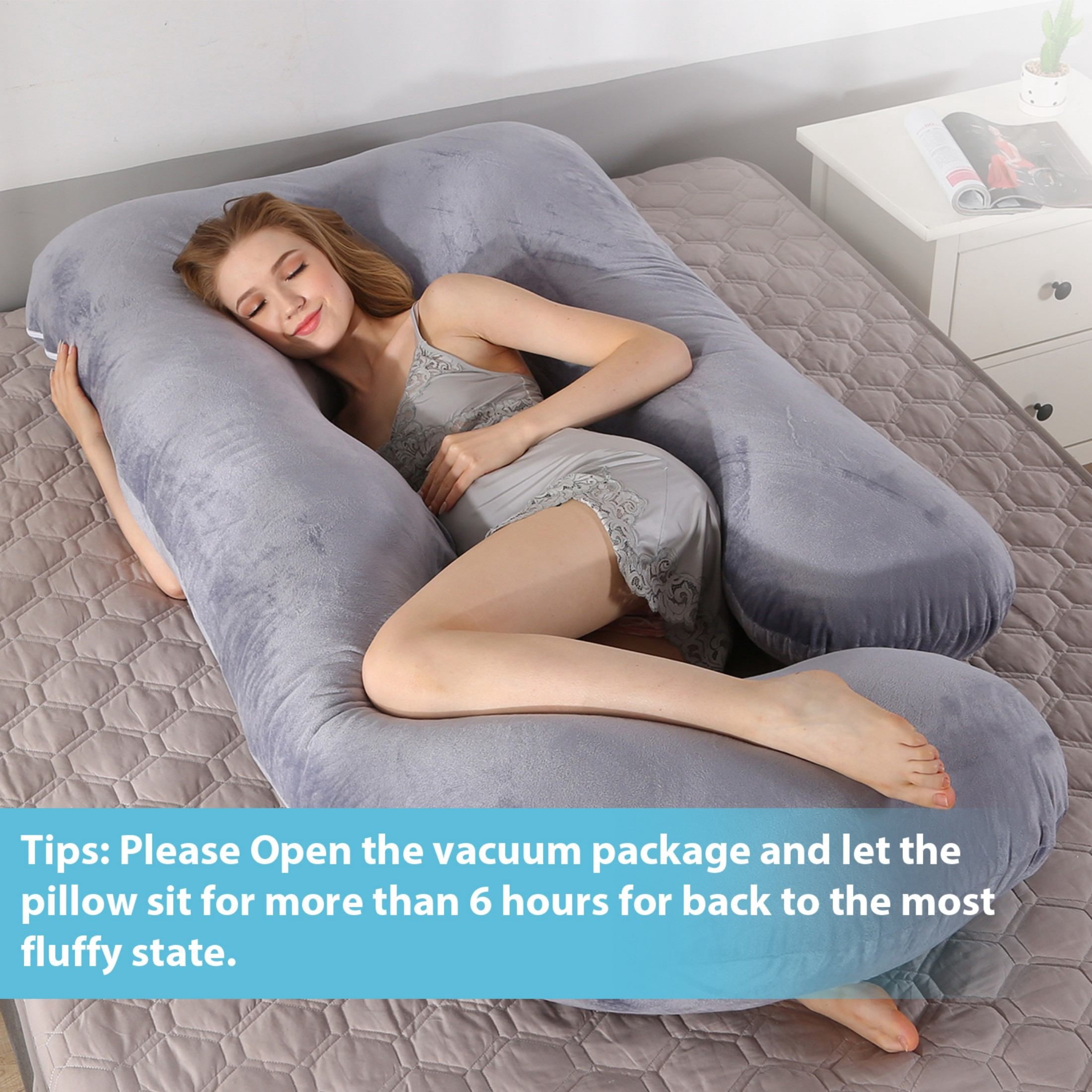 BATTOP Pregnancy Pillow, Full Body Support for Pregnancy, 57 in, Support for Back,Hips,Legs,Belly, Maternity Pillow with Removable Washable Cover
