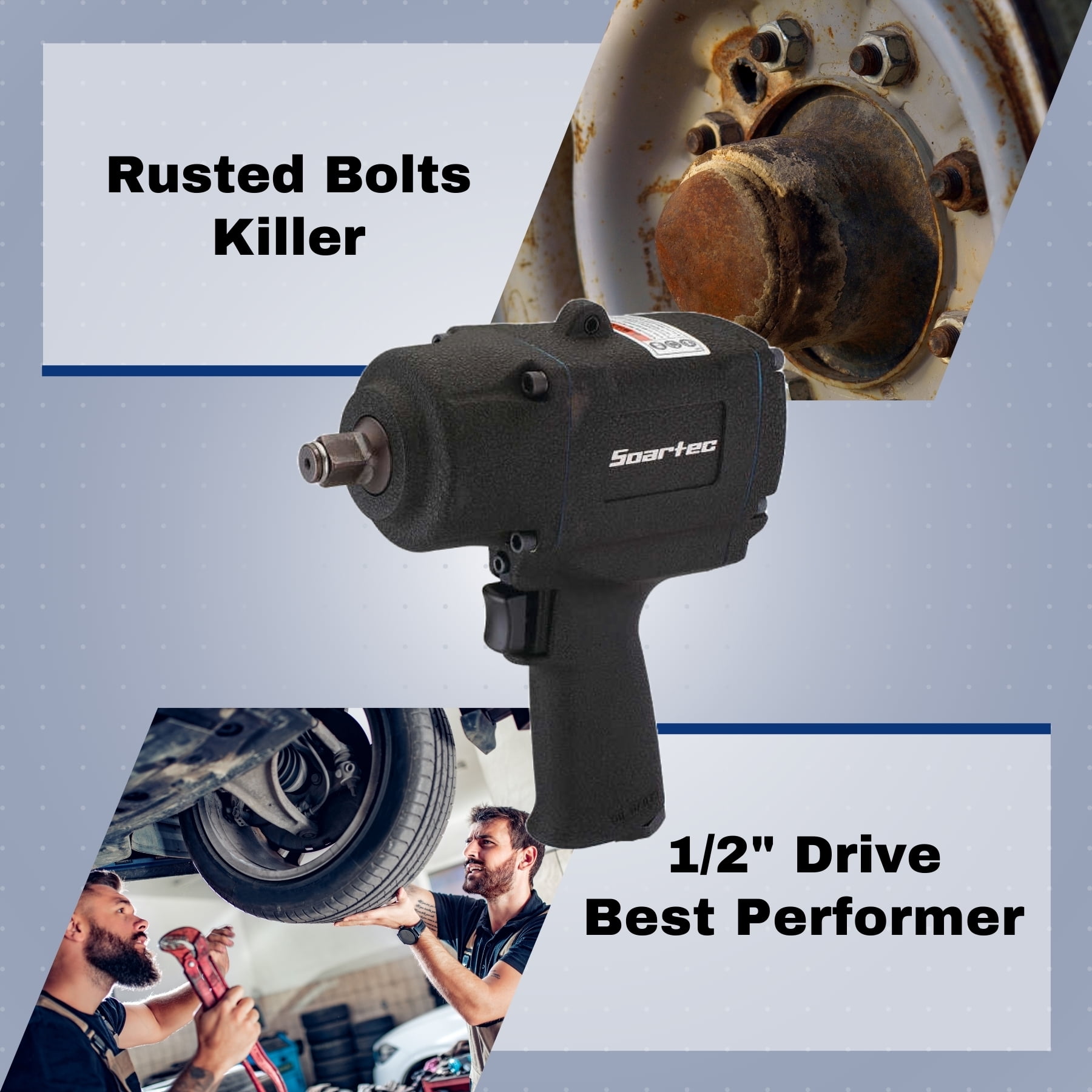 Soartec 1/2″ Air Impact Wrench 960 ft-lb