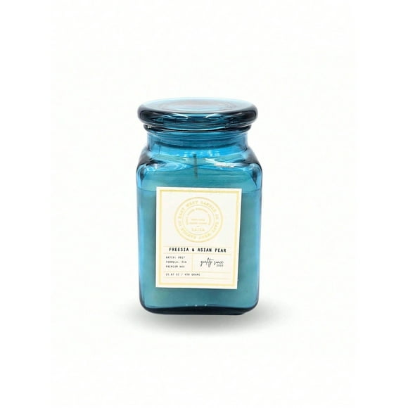 Velas Aromáticas Decorativas Premium, Fresia y Pera, Vela Grande 450g 16oz, Velas de Aromaterapia, Perfume de Larga Duración 90 hrs, Elegancia Floral