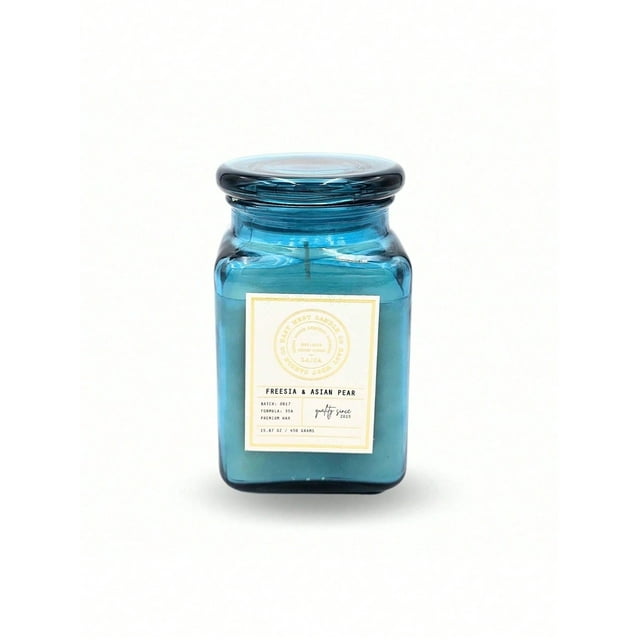 Velas Aromáticas Decorativas Premium, Fresia y Pera, Vela Grande 450g 16oz, Velas de Aromaterapia, Perfume de Larga Duración 90 hrs, Elegancia Floral