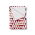 thumbnail image 2 of Pink Soft Flannel Fleece Blanket, Geometric Triangle Patterns with Polka Dots Lines Zig Zag Prints Abstract Image Print, Cozy Plush for Indoor and Outdoor Use, 70" x 90", Multicolor, by Ambesonne, 2 of 5
