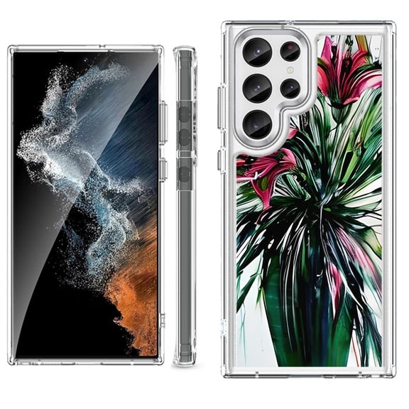 Shockproof Bumper Phone Case for Samsung Galaxy S23 Ultra 5G, by OneToughShield ® - Lily